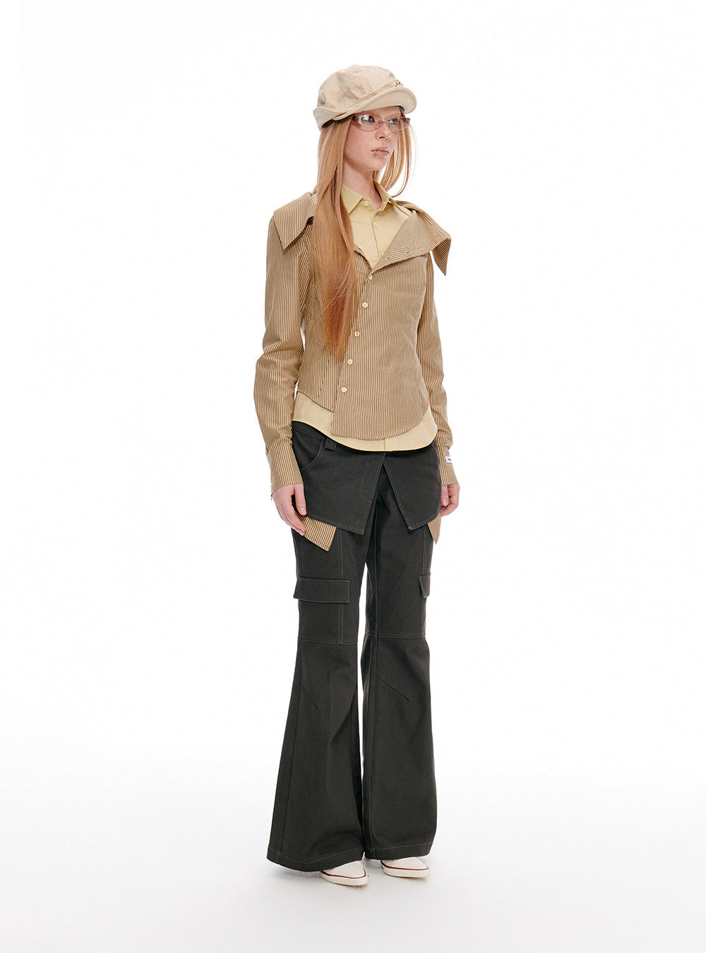 Double Fold Illusion Flare Pants