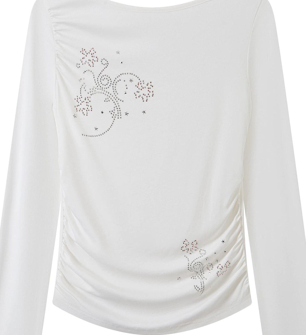 THELIGHT | PLEATED LONG SLEEVE TOP【ID:TN00110】