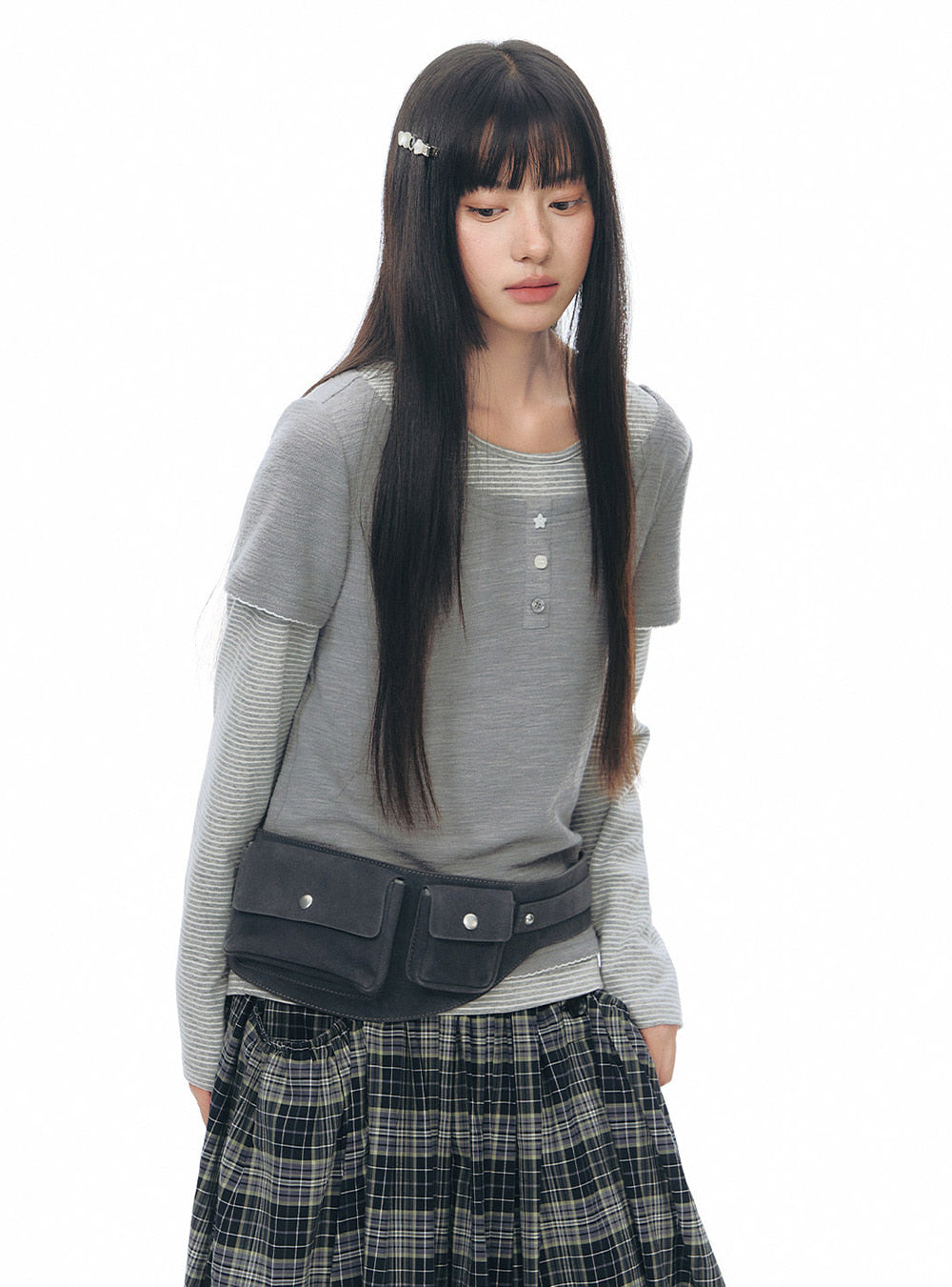 Layered Stripe Button Top (2color)