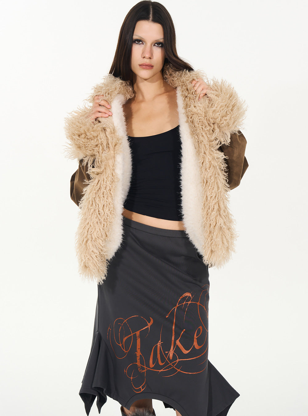 Brown Suede Fur Jacket