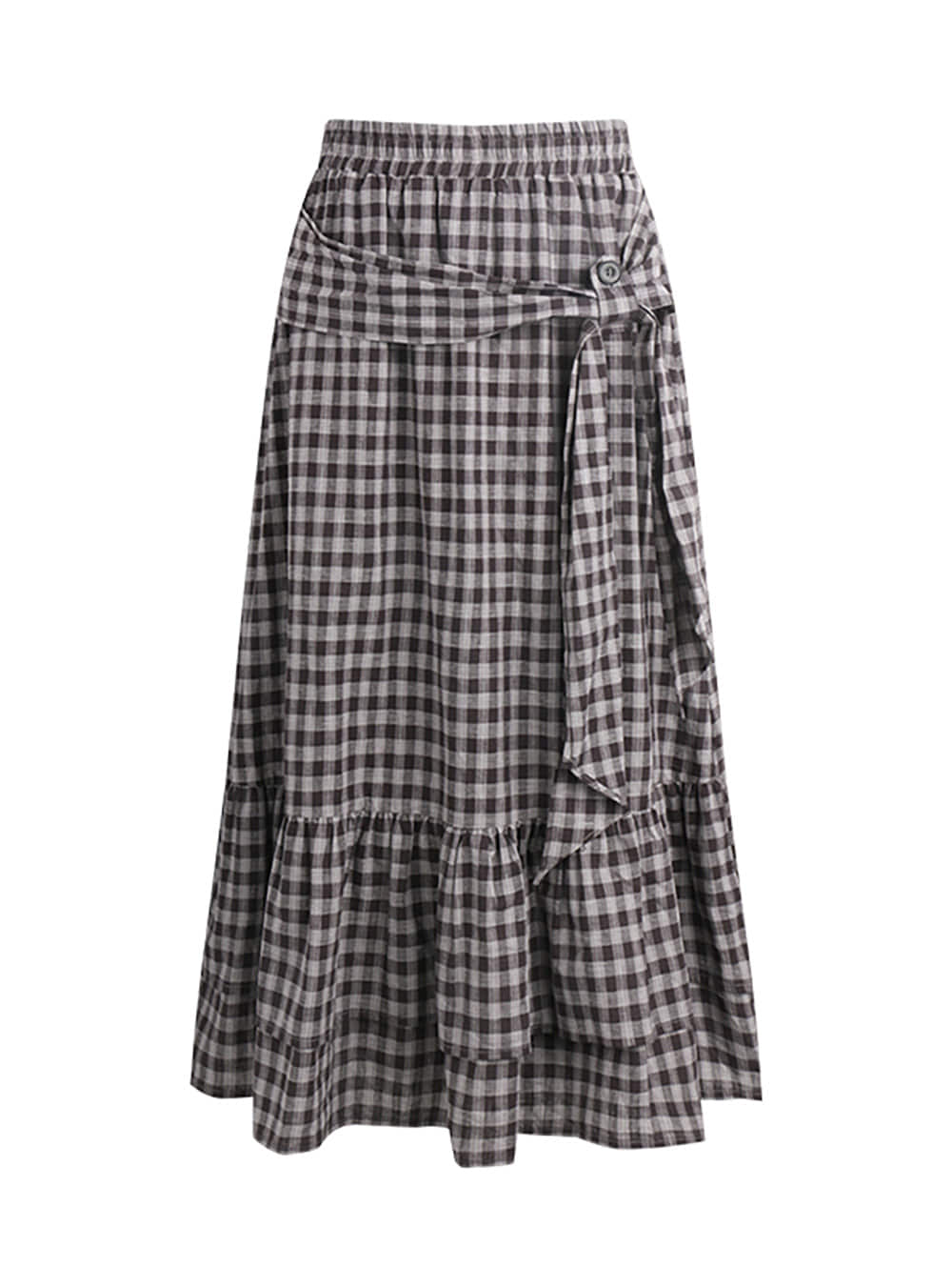 Rustic Plaid Wrap Maxi Skirt