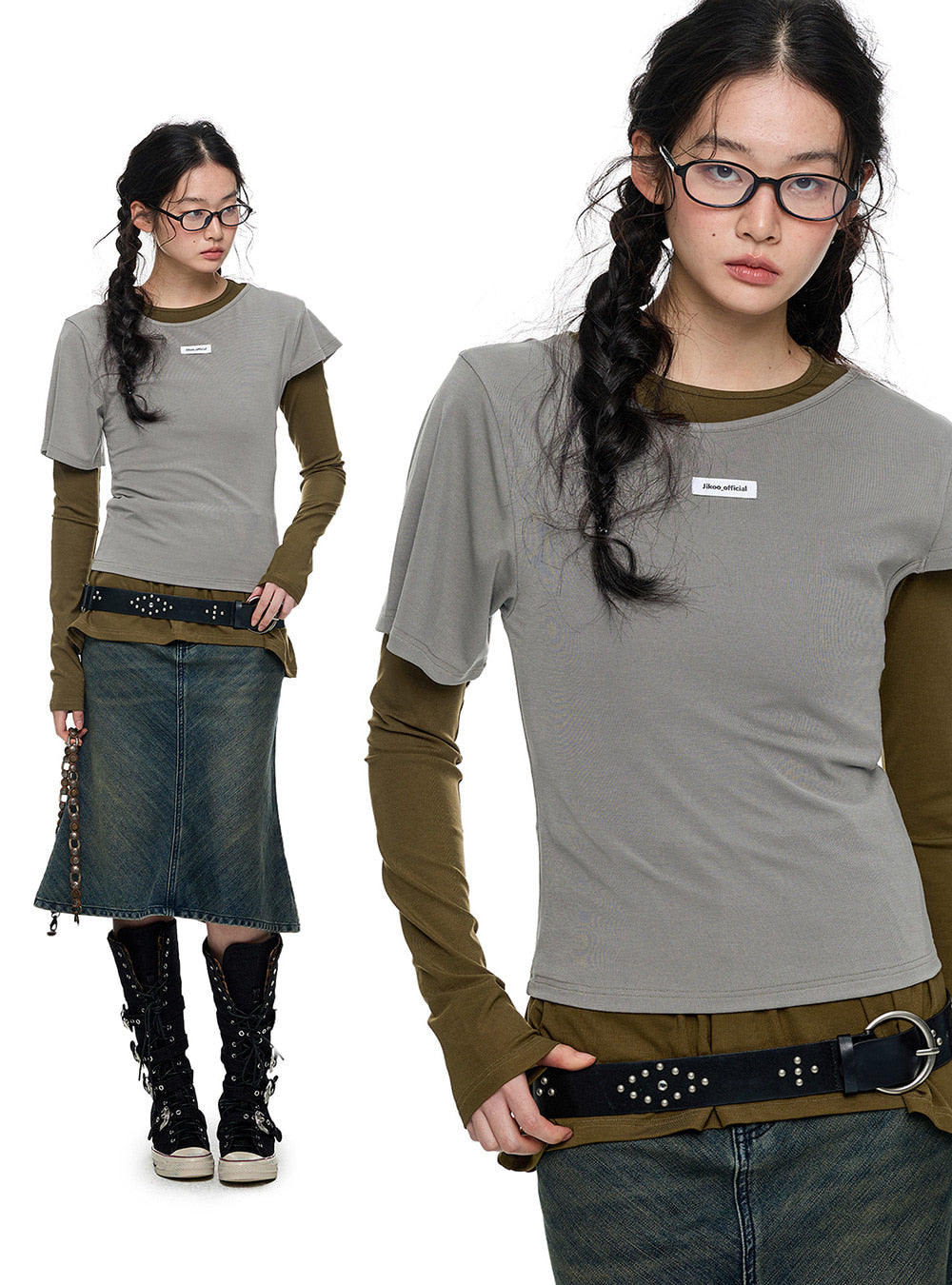 Layered Echo Long Sleeve Top (2color)