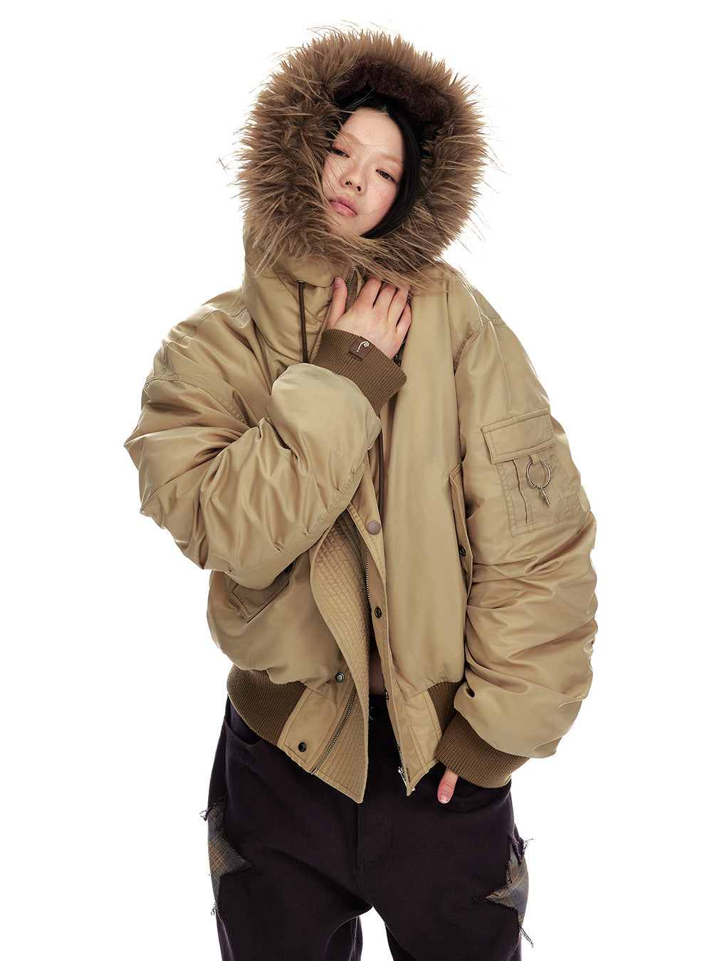 Aviator Fur Collar Down Jacket