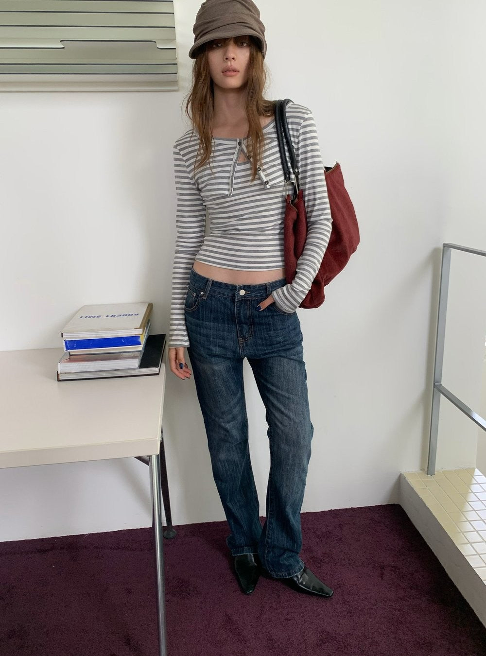 Indigo Texture Denim Pants