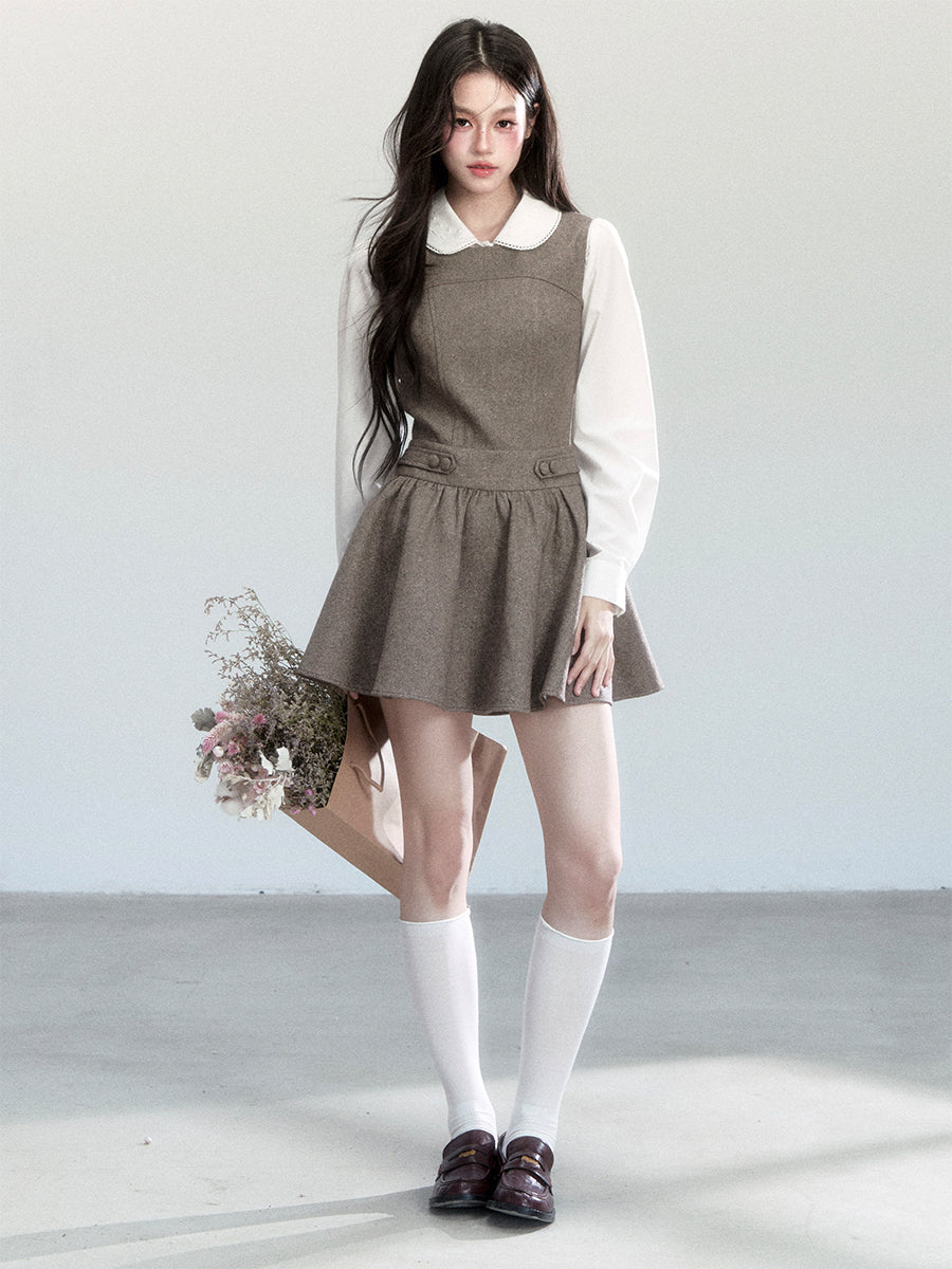 Fit-And-Flare Mini Dress & Peter Pan Collar Blouse