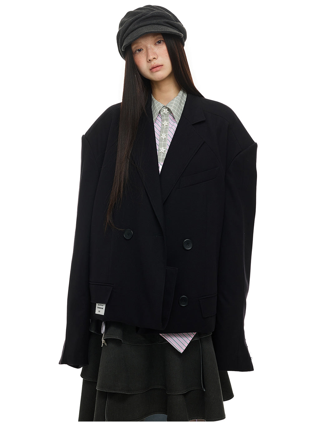 Wool Blend Double-Breasted Jacket