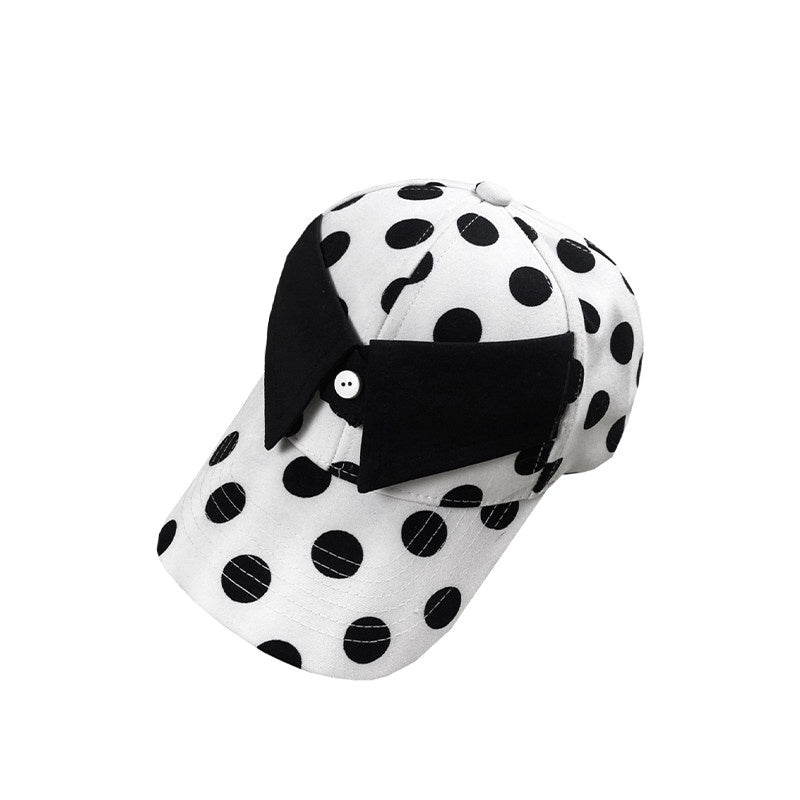 Cute Polka Dot Bow Adjustable Cotton Casual Unisex Couple Baseball Caps