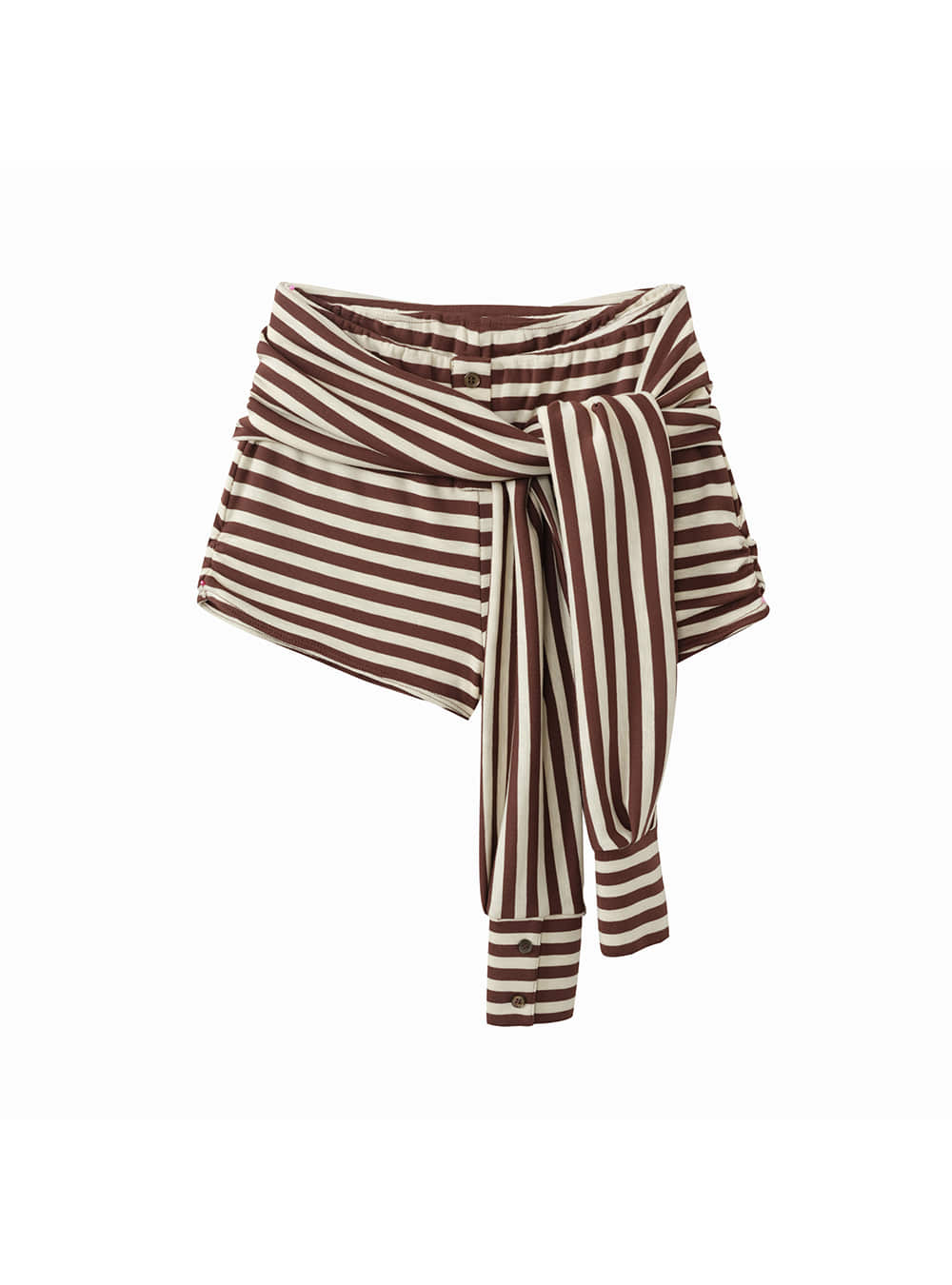 Wrap-Tied Stripe Layer Shorts (2color)