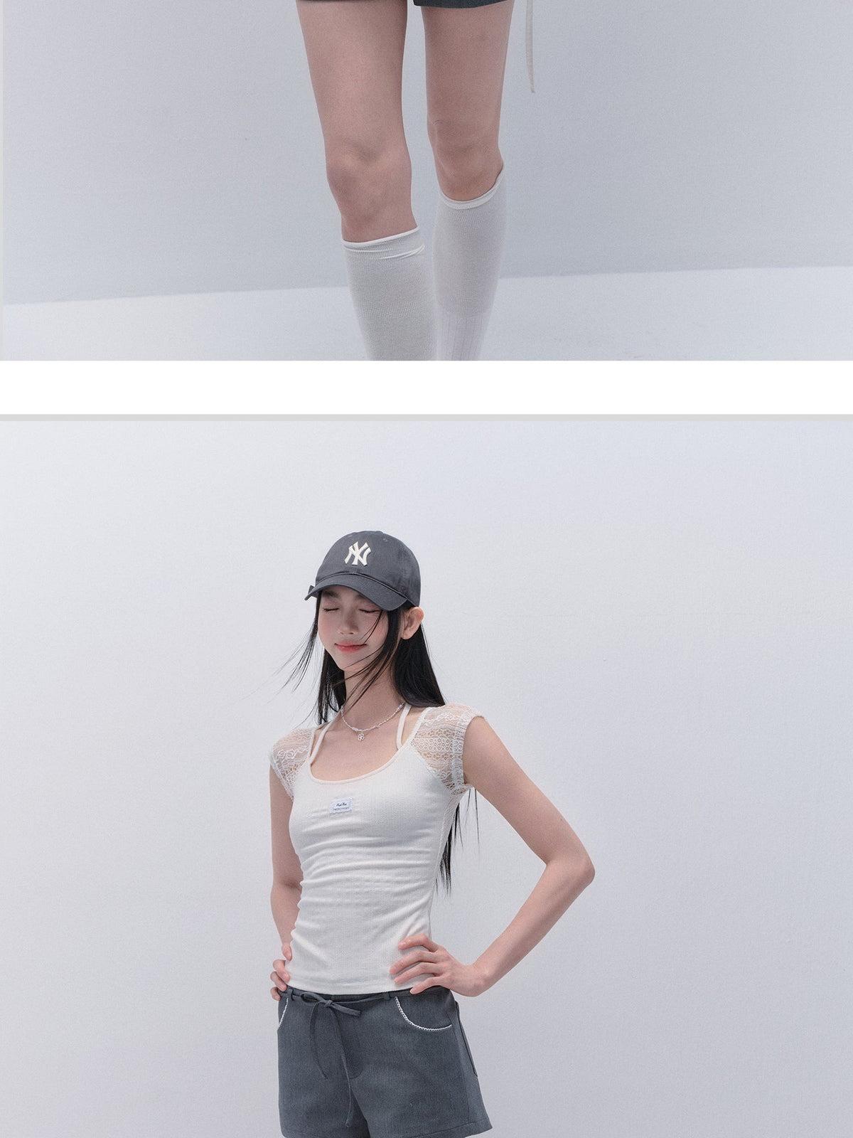 Fitted Lace Top With Cap Sleeves