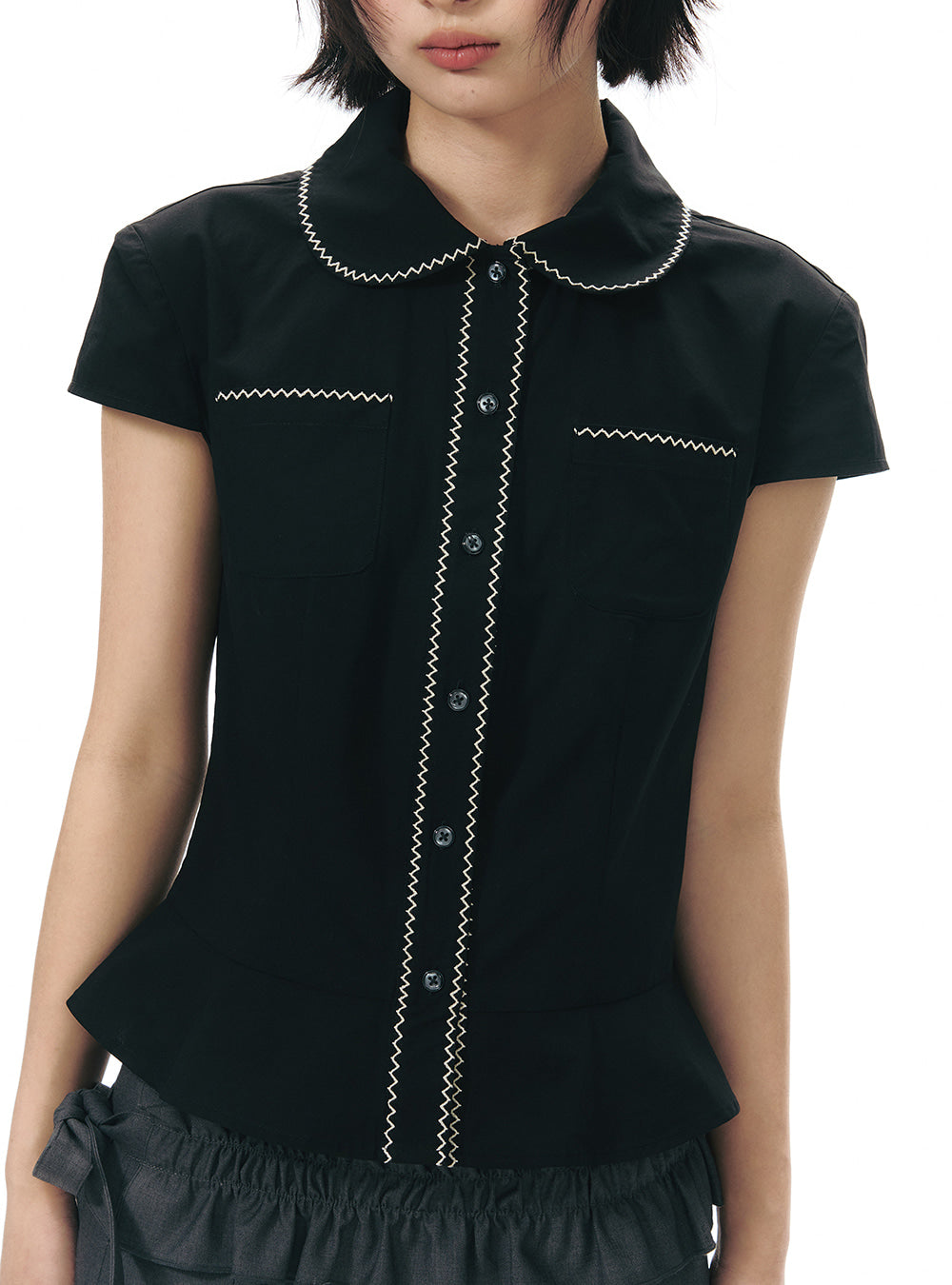 Contour Petal Collar Blouse (2color)