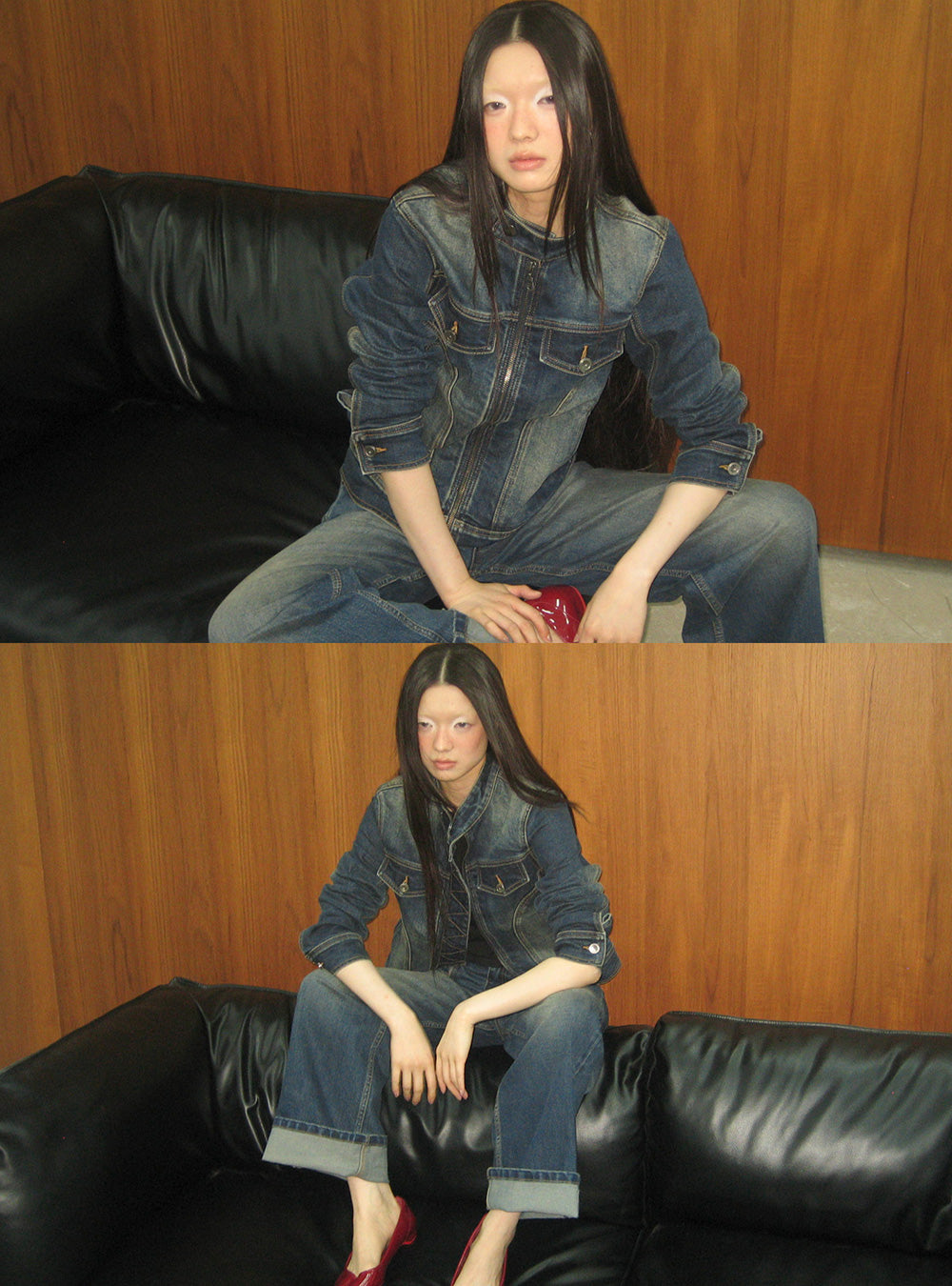 Vintage Wash Stand Collar Denim Jacket