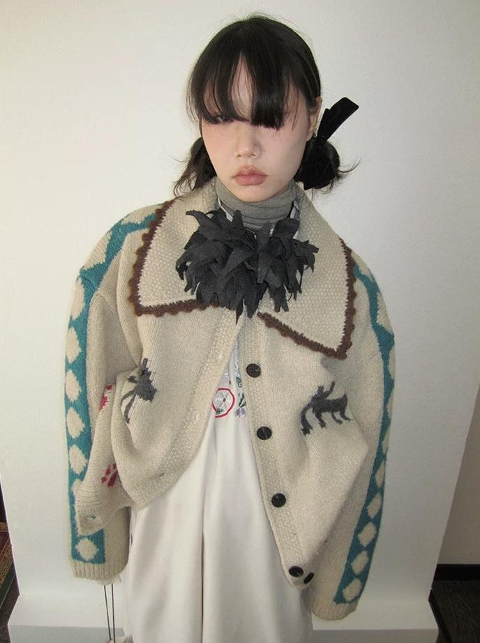 3months | VINTAGE LAPEL CARDIGAN SWEATER【ID:TN00048】