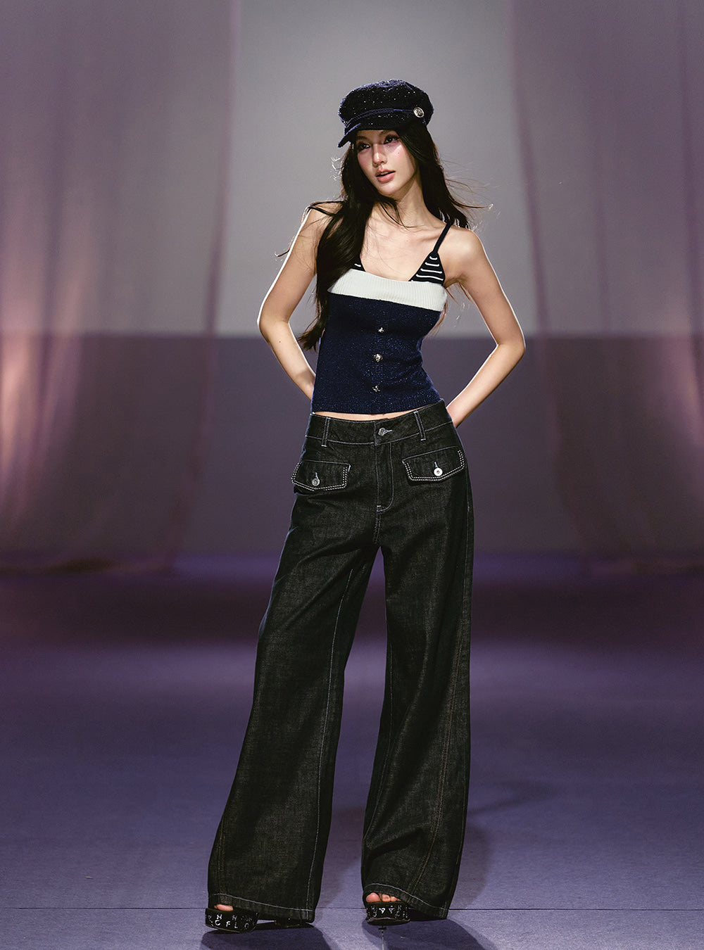 Obsidian Curve Wide Denim