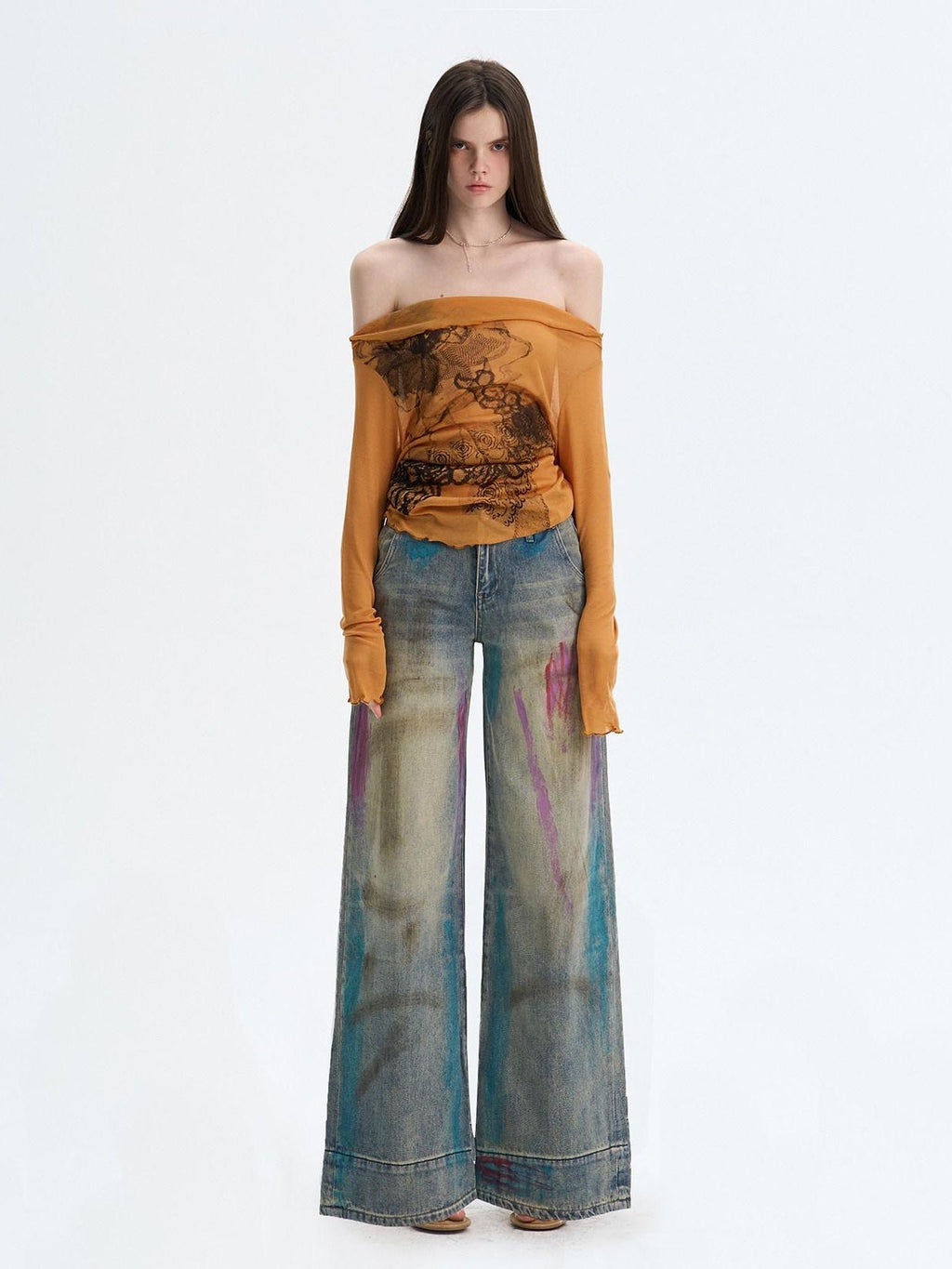Washed Blue Button Fly Mid Rise Slight Stretch Sexy Straight Leg Jeans