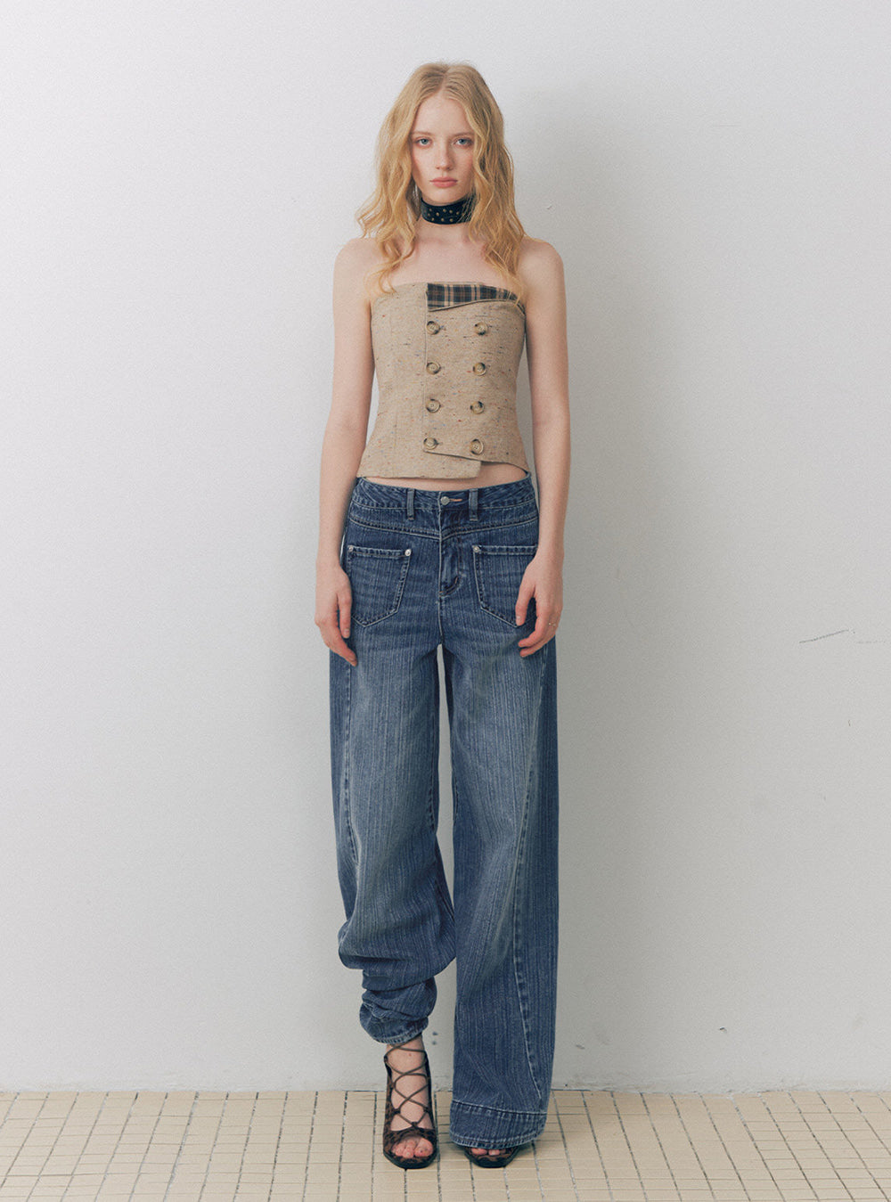 Echo Fade Wide Leg Denim Pants