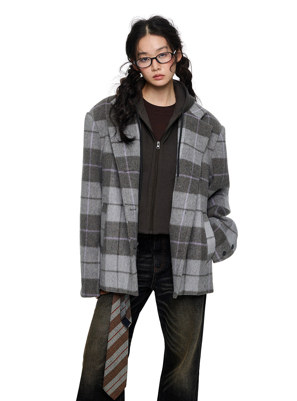Alpaca Wool Hooded Suit Coat