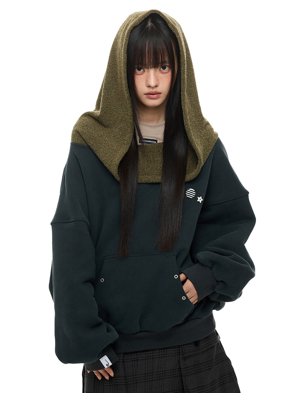 Dual Neck Hoodie Sweatshirt (2color)