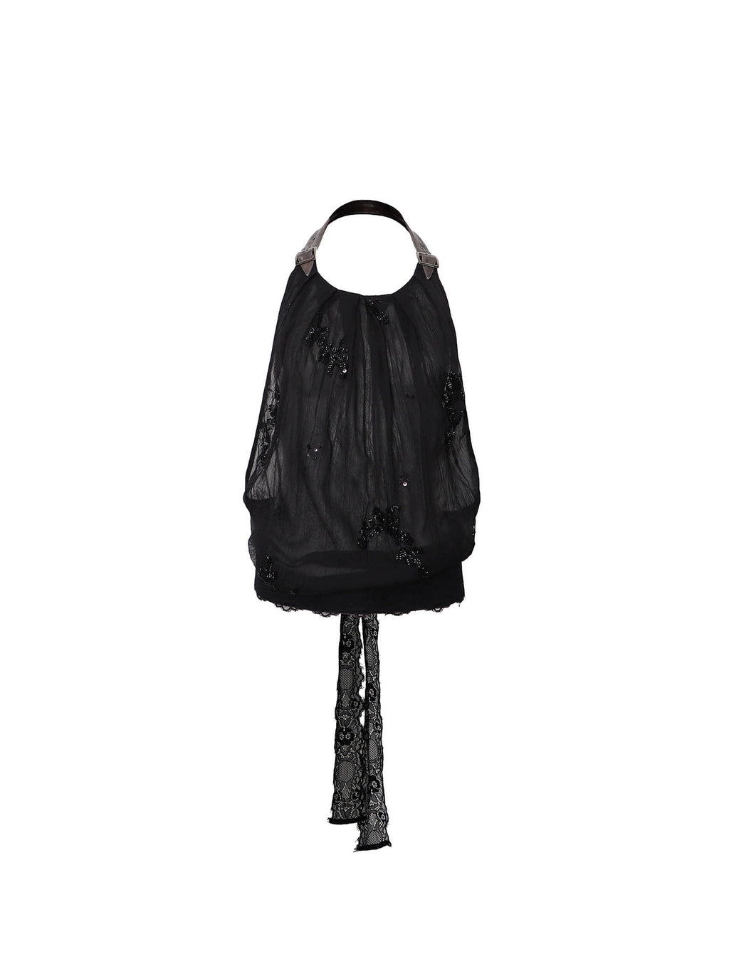 Wide Leather Strap Halter Top (3color)