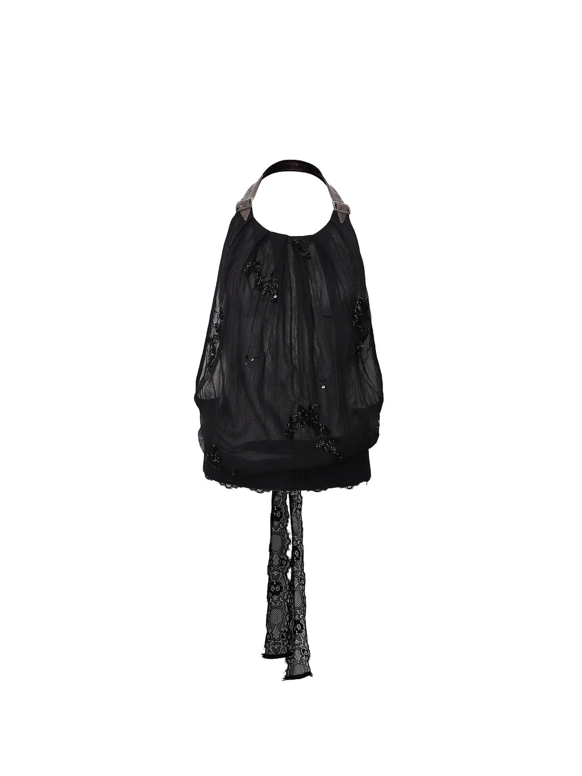 Wide Leather Strap Halter Top (3color)