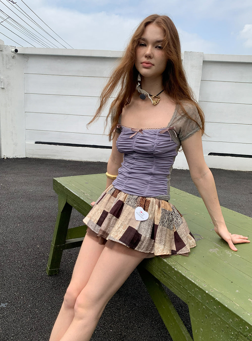 Patchwork Tulle Mini Skirt
