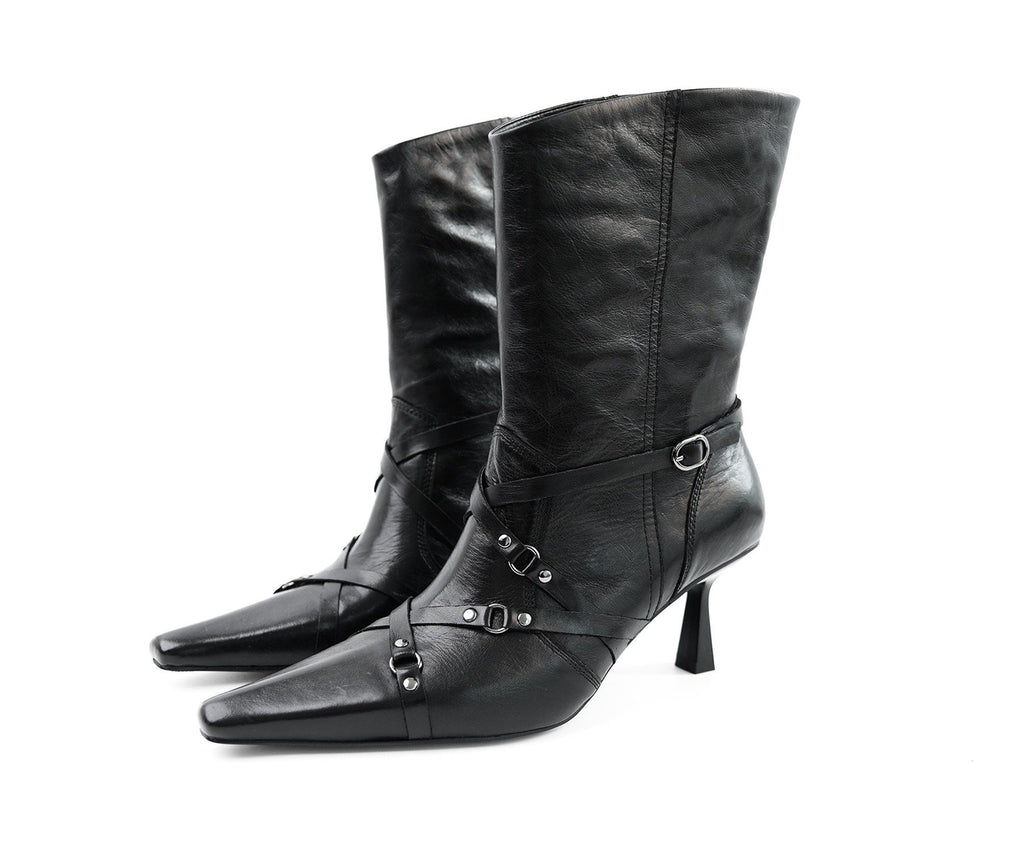 Rebel Crisscross Strap Boots