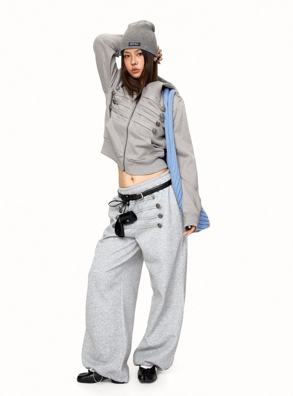 Napoleon Button Wide Sweatpants (2color)