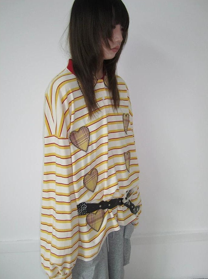 3months | 3D STRIPED DECORATIVE SWEATER【ID:TN00041】