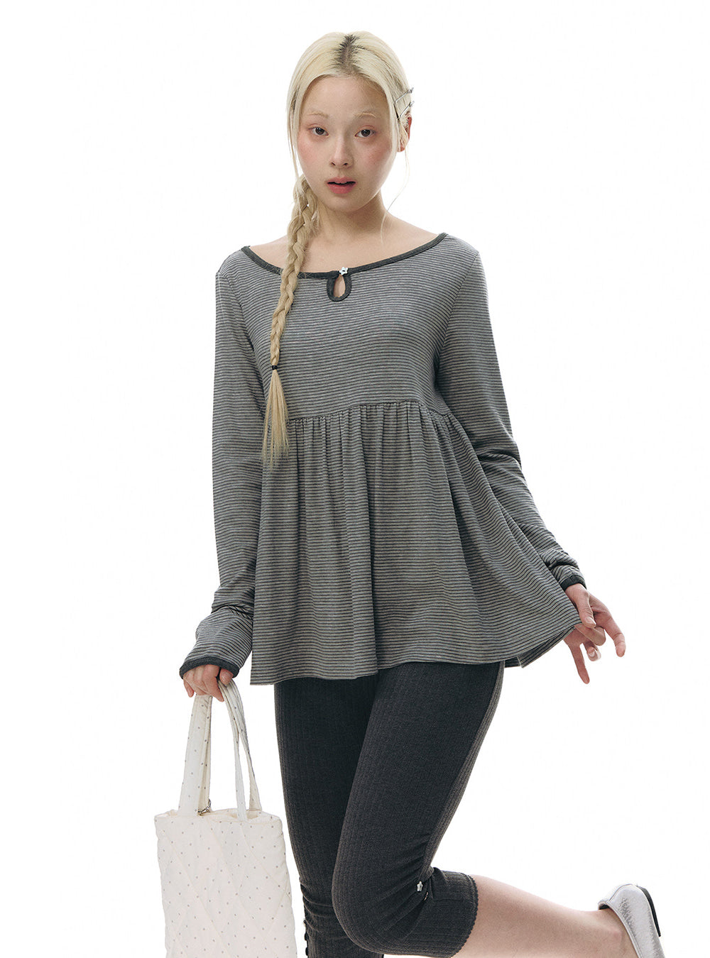 Twinkle Peplum Girl Top (2color)