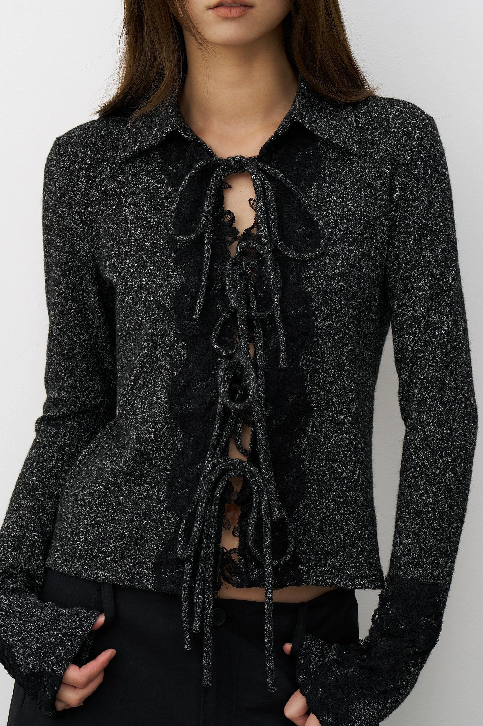 THELIGHT | LACE TRIM SLIM SHIRT【ID:TN00107】