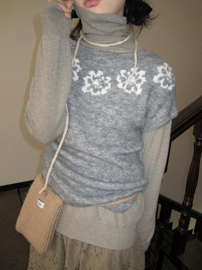 3months | VINTAGE GRAY KNIT SWEATER【ID:TN00044】