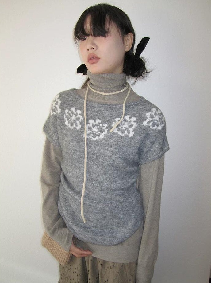 3months | VINTAGE GRAY KNIT SWEATER【ID:TN00044】