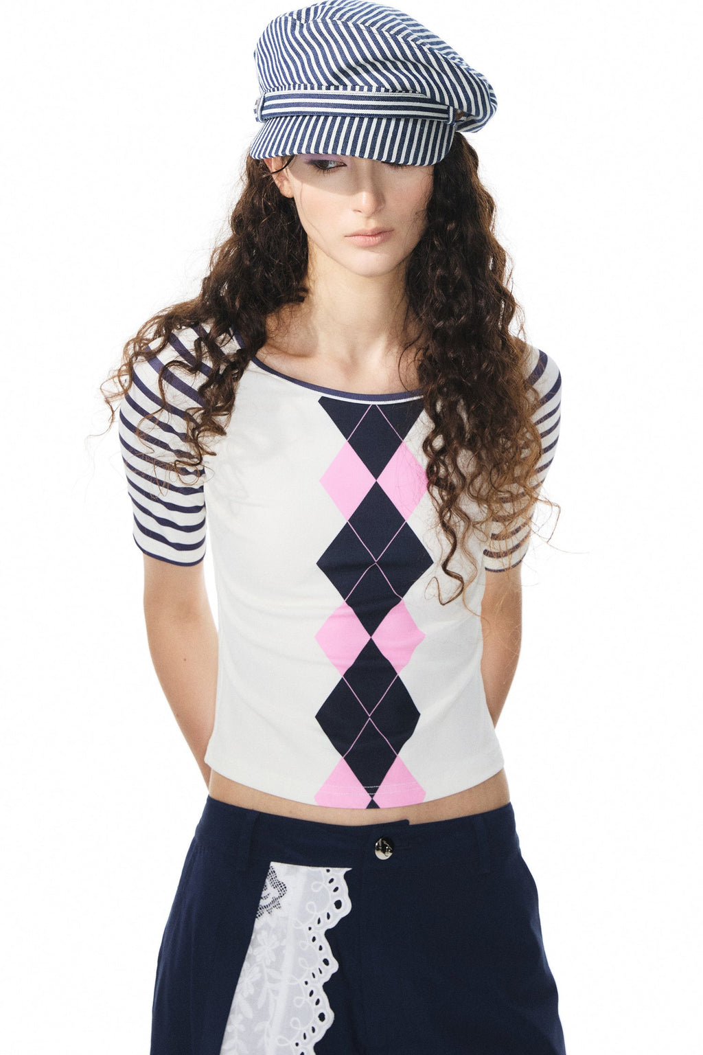 Printed Knit Raglan Top