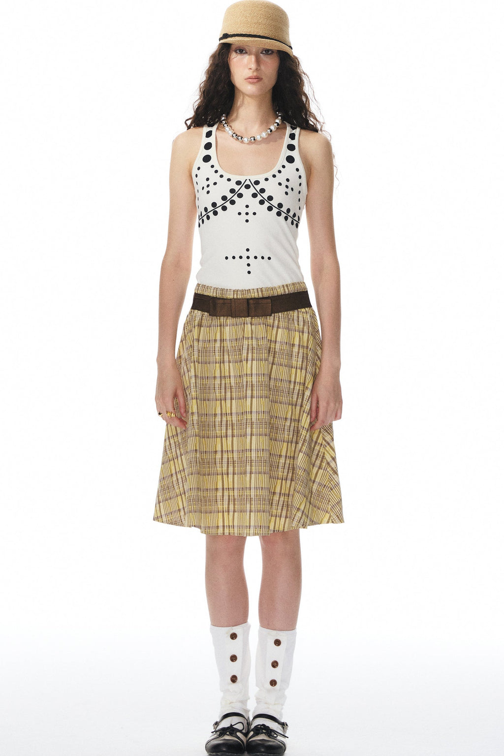 Polka Dot Knit Tank Top