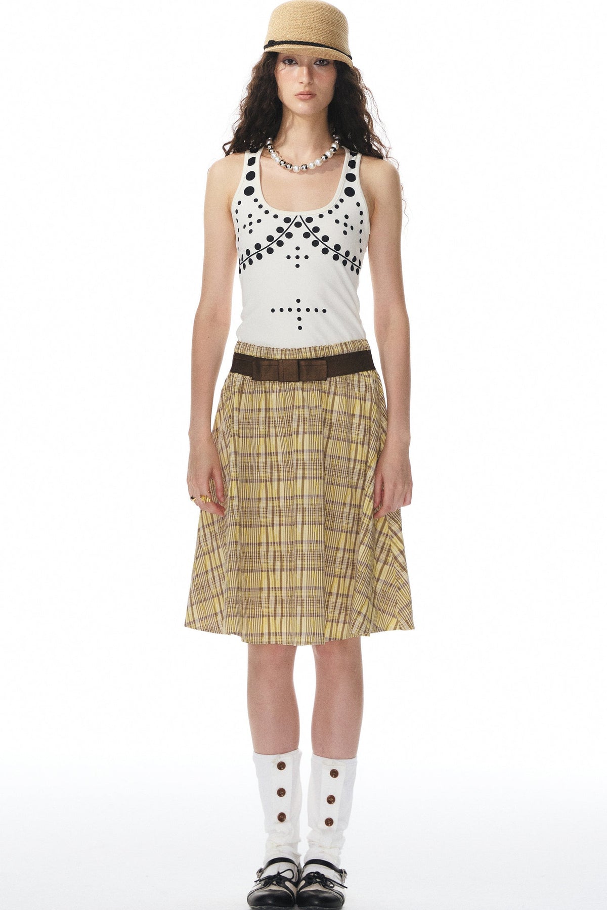 Polka Dot Knit Tank Top