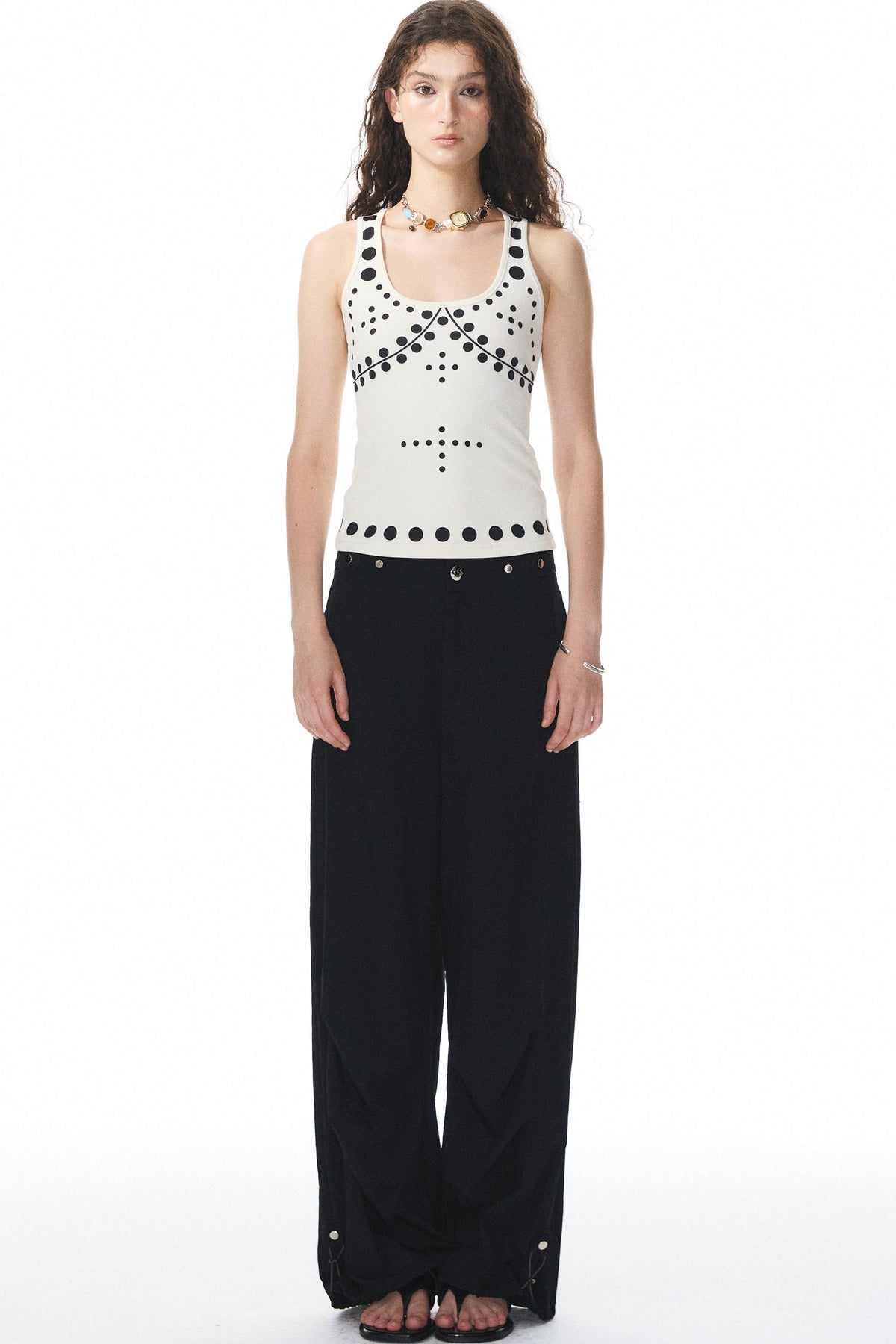 Polka Dot Knit Tank Top