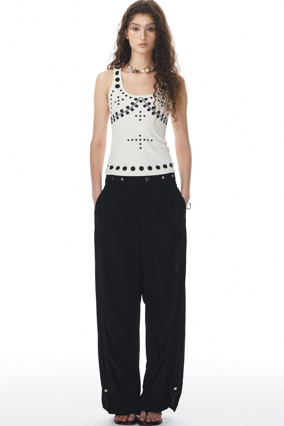 Polka Dot Knit Tank Top