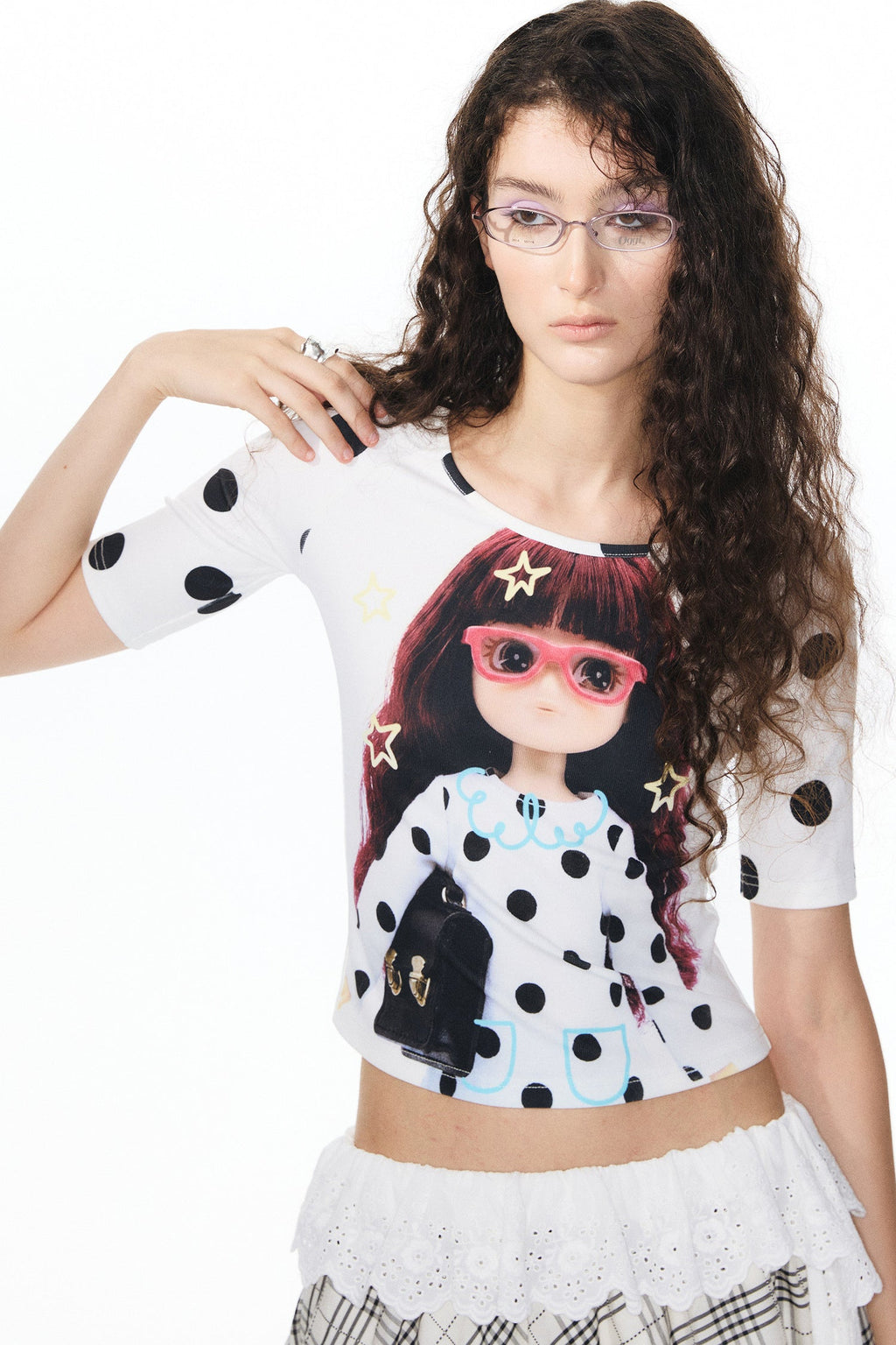 Printed Knit Raglan Top