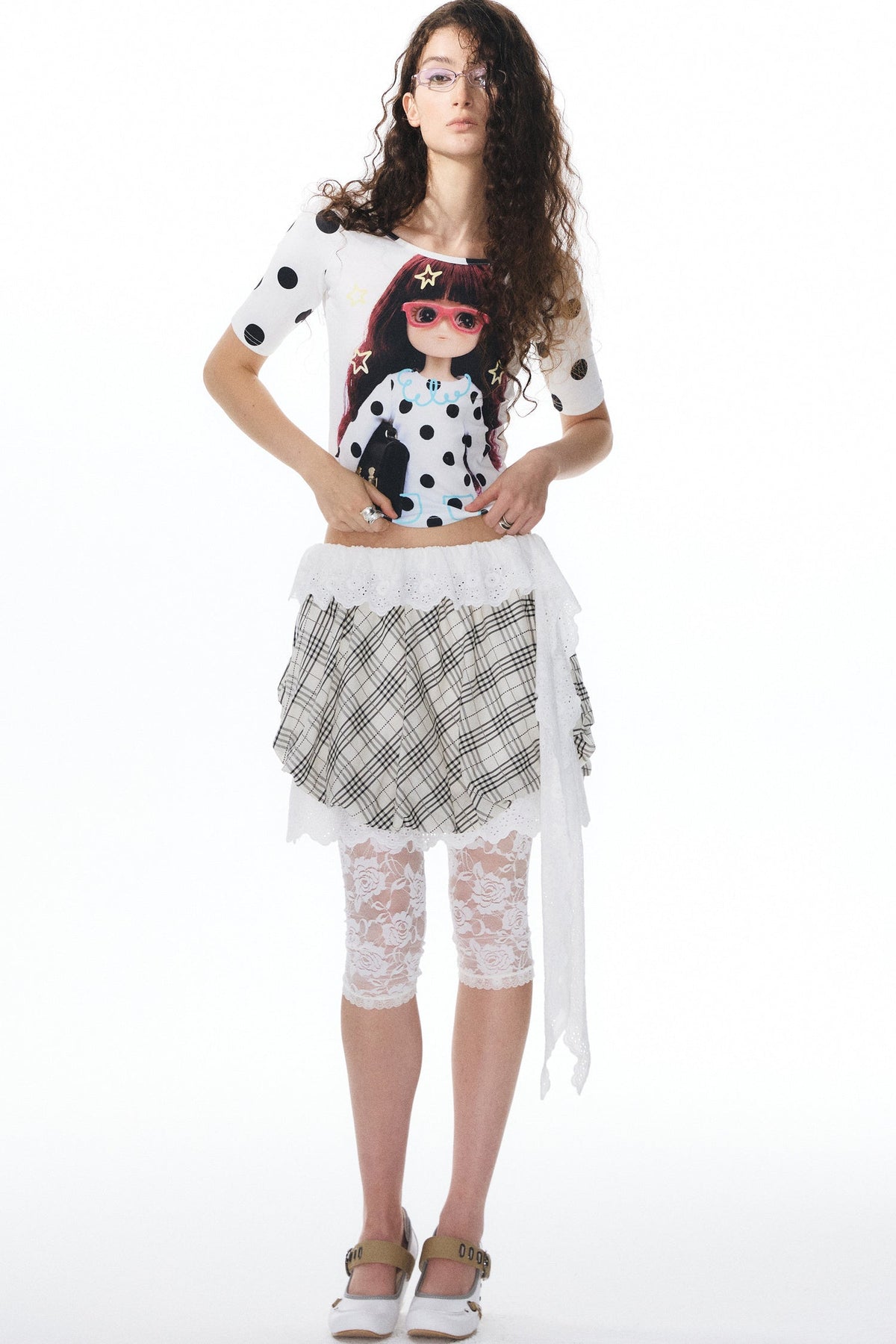 Printed Knit Raglan Top