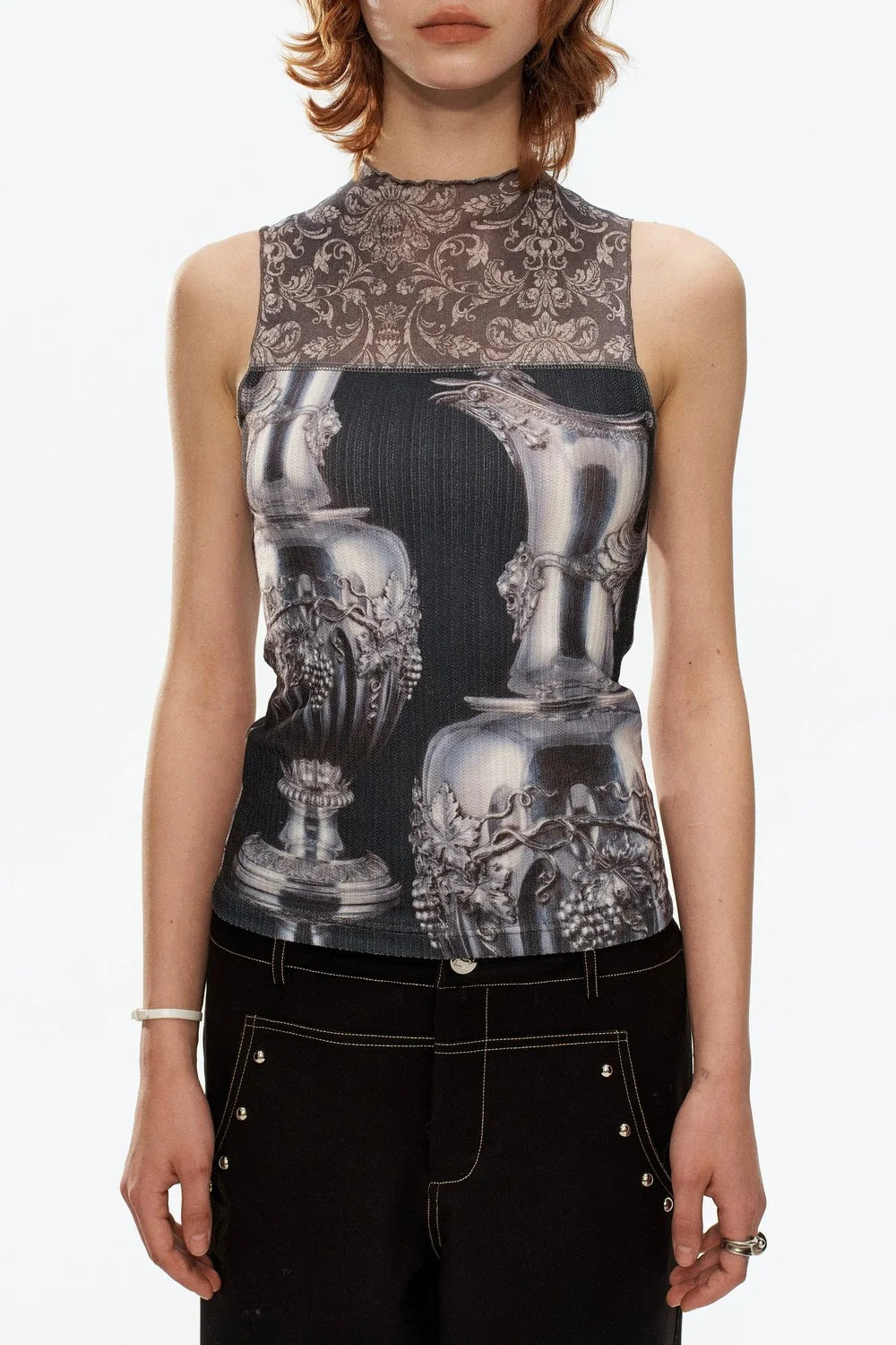 Silver Wine Bottle Patchwork Vest