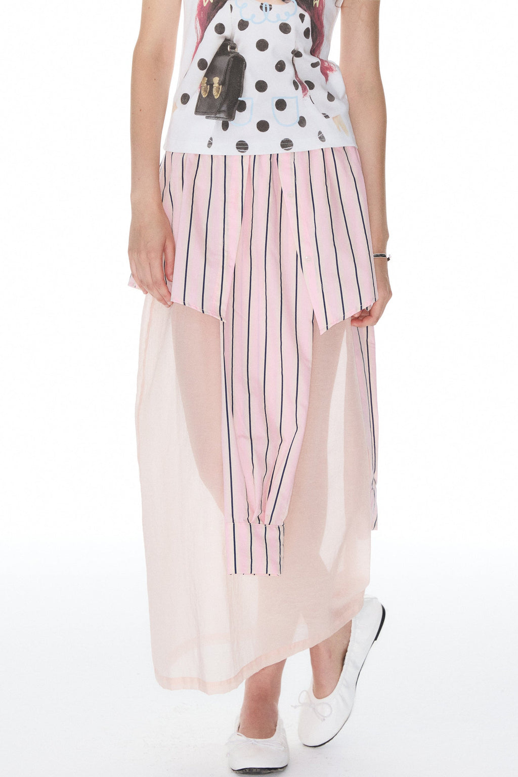 Blue-Green Striped Skirt