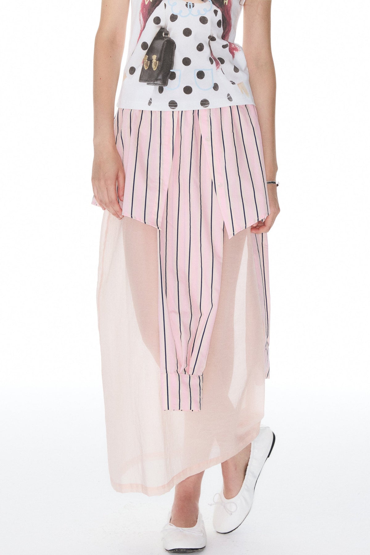 Blue-Green Striped Skirt