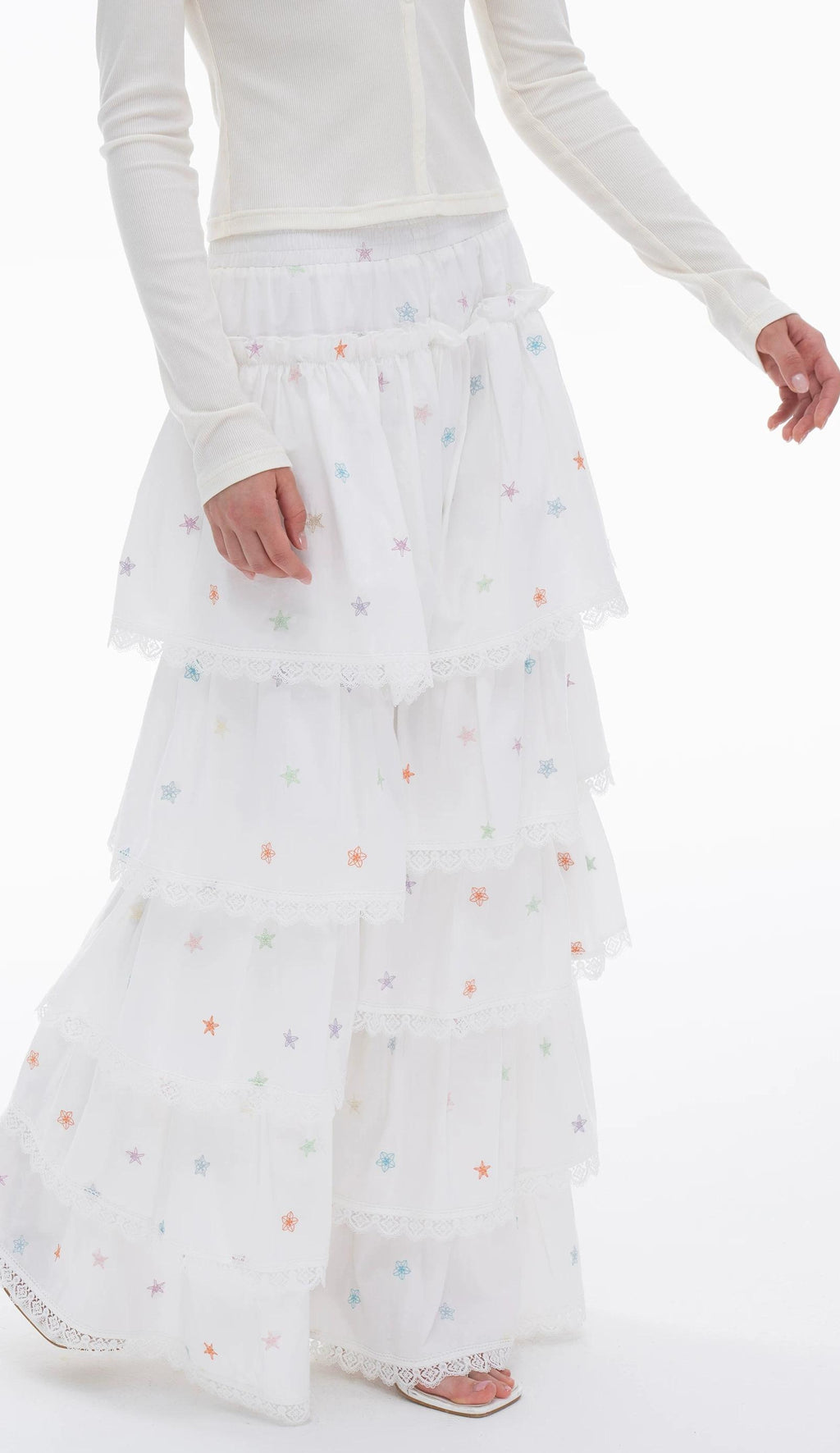 THELIGHT | LACE CRUSHED SKIRT PANTS【ID:TN00112】