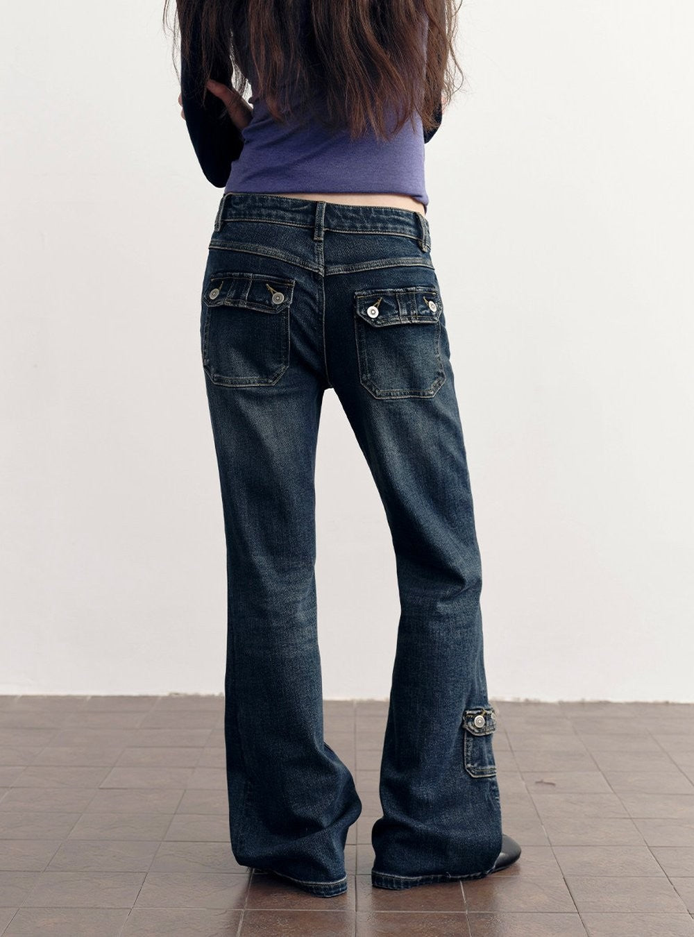 Deep Flare Denim Pants