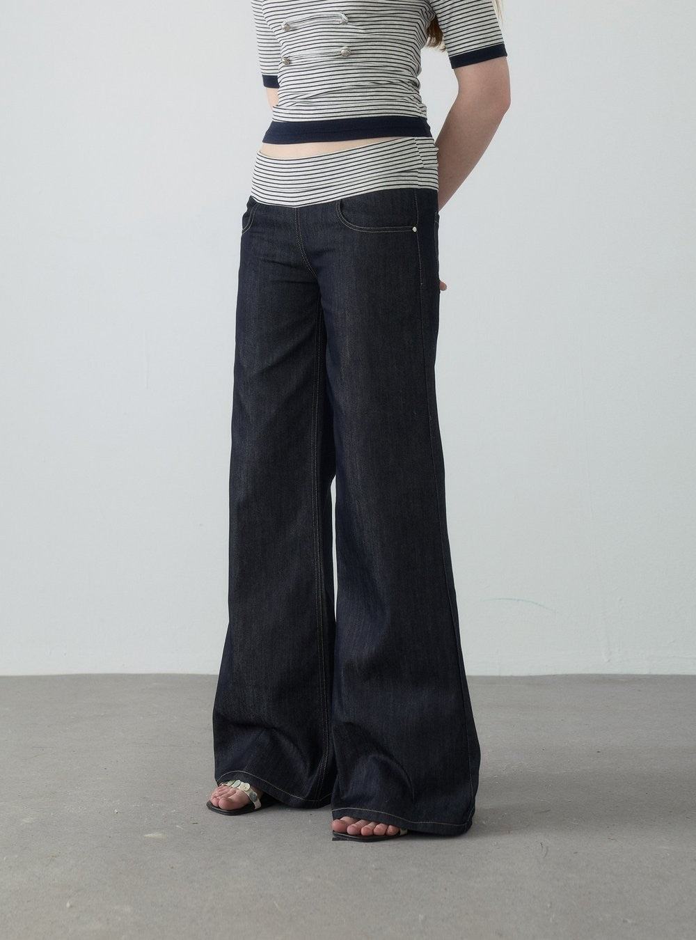 Spiral Stripe Bootcut Pants