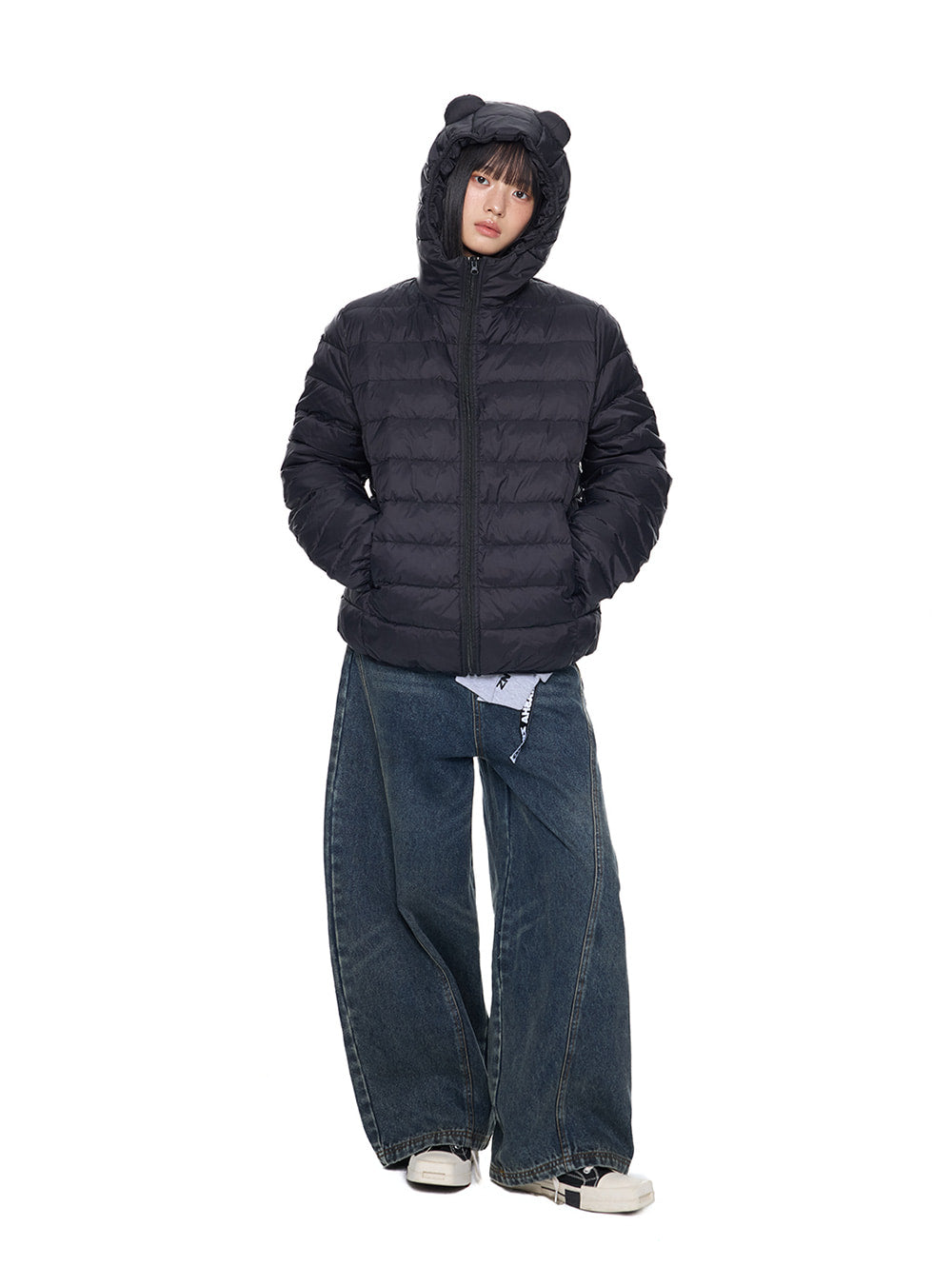 Winter Bear Ear Duck Down Hoodie Jacket(3color)