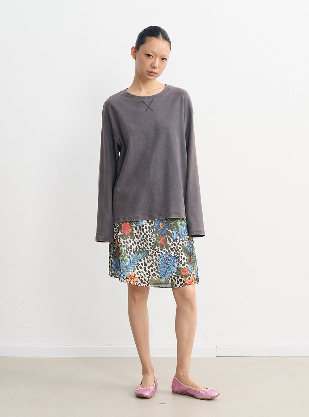 Washed Stitch Relaxed Top (2color)