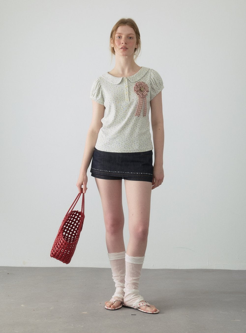 Doll Collar Puff Sleeve Top