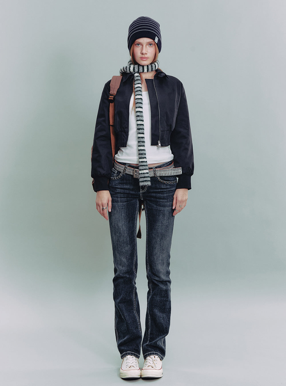 Navy Cropped Jacket