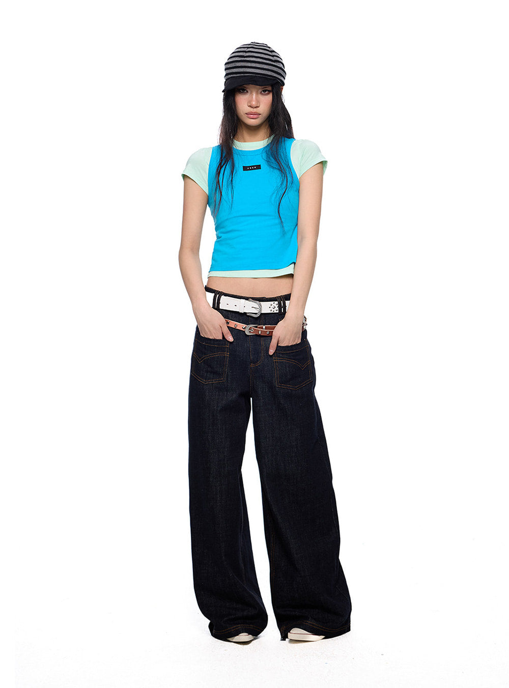 Two-Piece Layered Short Sleeve Top (3color)