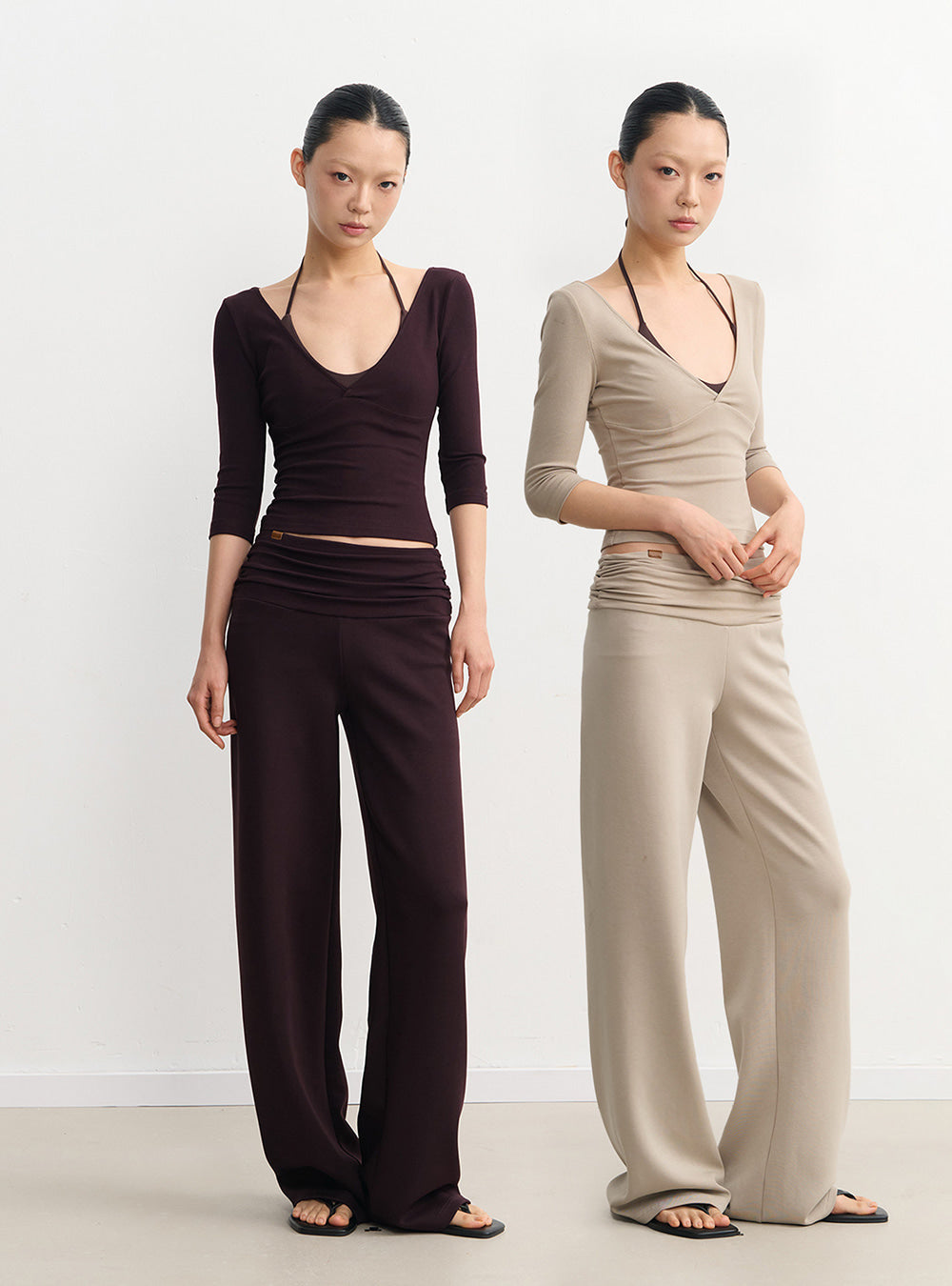 V-Neck Top & Flare Lounge Pants (2color)